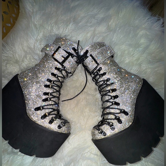 Club Exx Shoes - Club Exx - Crystal Traitor Boots - Dollskill